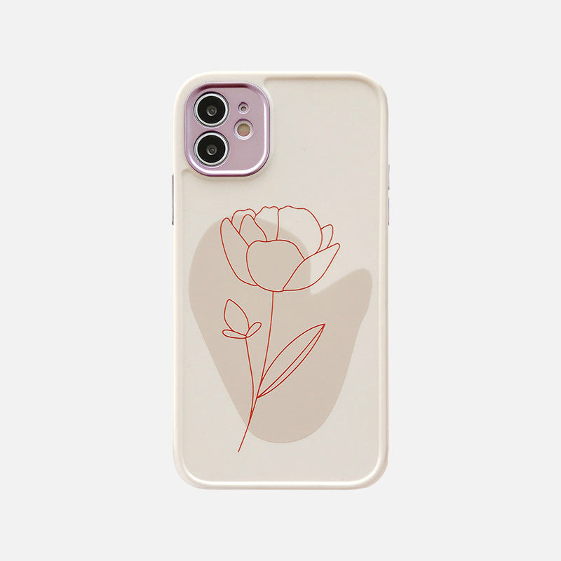 Compatible With , Compatible With , Vintage Leaf Flower Phone Case Shockproof Soft Back Cover