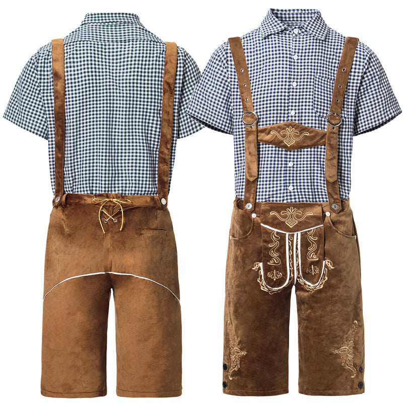 New Traditional Beer Festival Clothing Plaid Shirt For Men