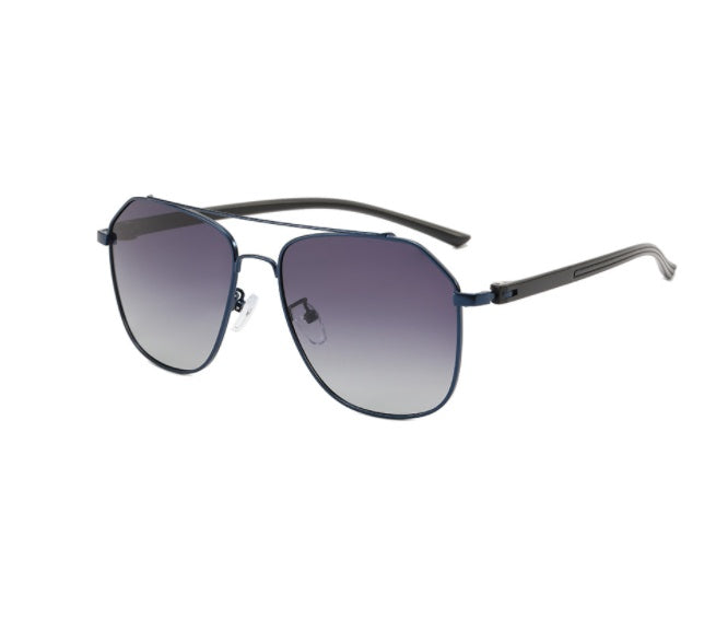 Large Frame Metal Double Bridge Aviator Sunglasses