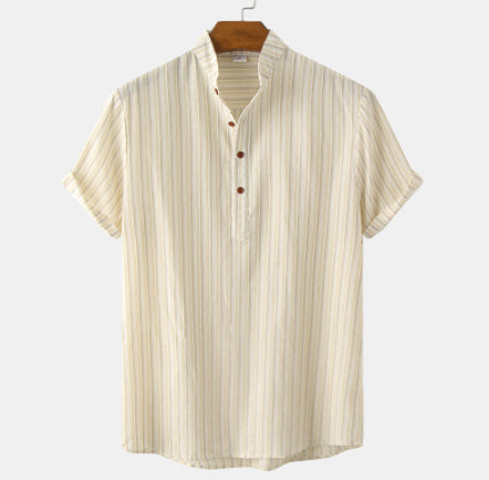 Men's Stand Collar Versatile Slim Cotton And Linen Casual Pants