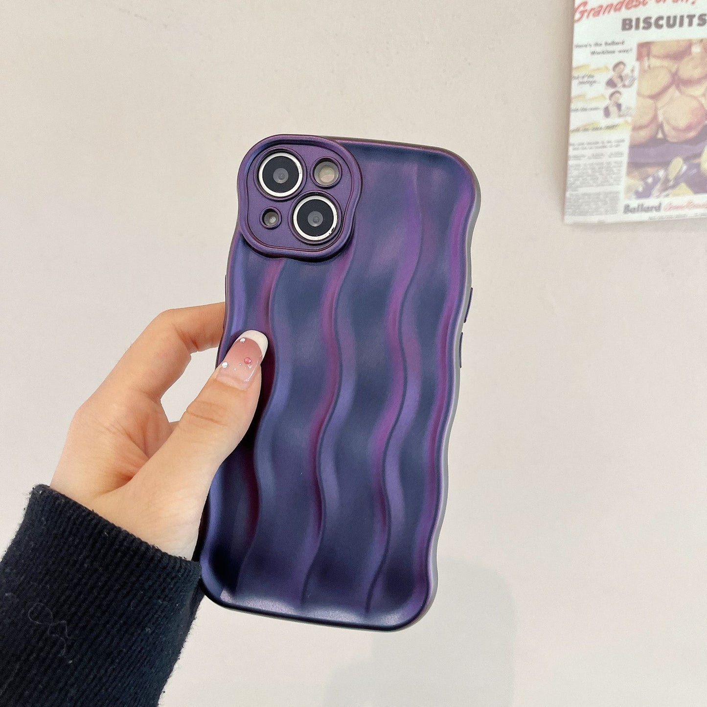 Solid-color Water Ripple-sensitive Mobile Phone Case