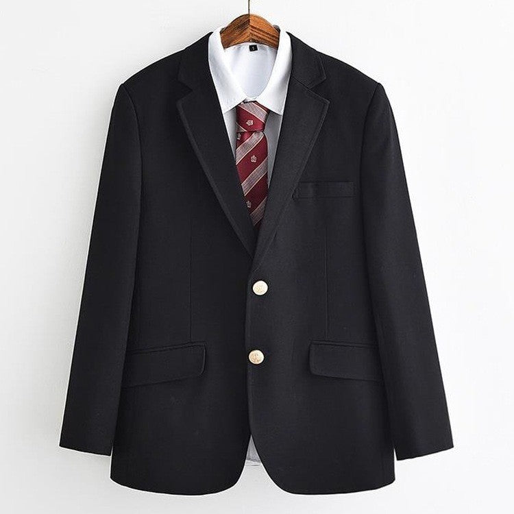 Solid Color Two Button Suit Middle School College Male Class And School Uniforms