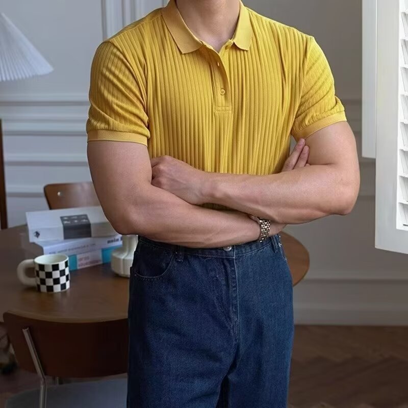 Summer Men's Lapel Casual Men's Top