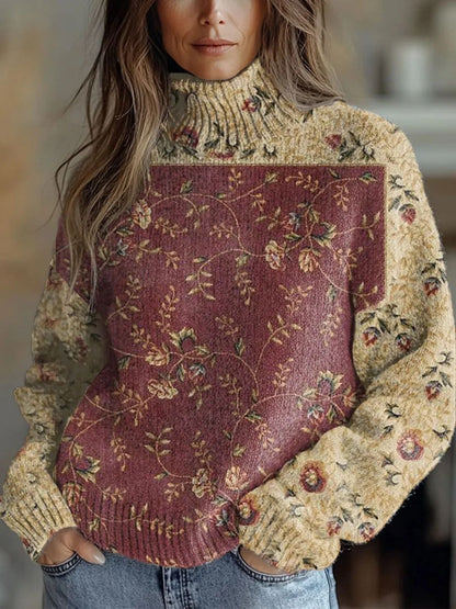 Women's Christmas Printed Turtleneck Sweater