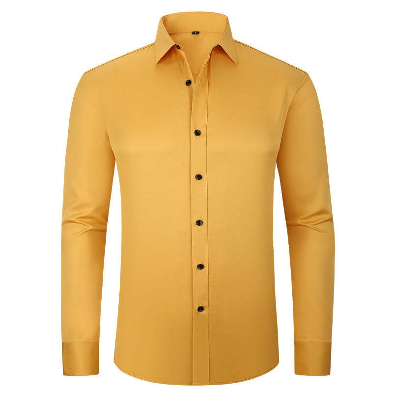 Men's Solid Color Simple Business Thin Shirt