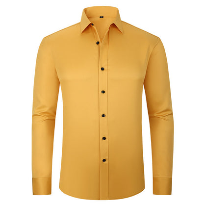 Men's Solid Color Simple Business Thin Shirt
