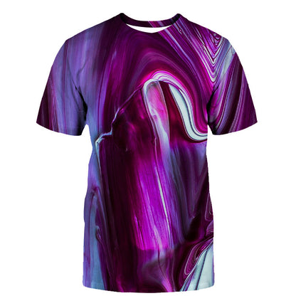 Casual 3D Water Drop Print Round Neck T-shirt