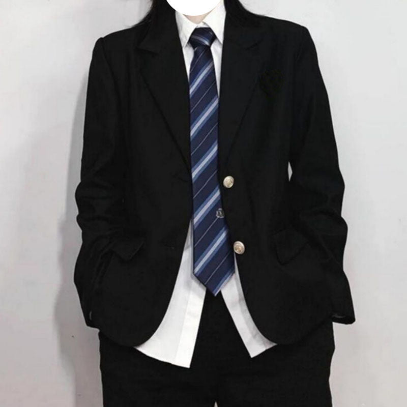 Solid Color Two Button Suit Middle School College Male Class And School Uniforms