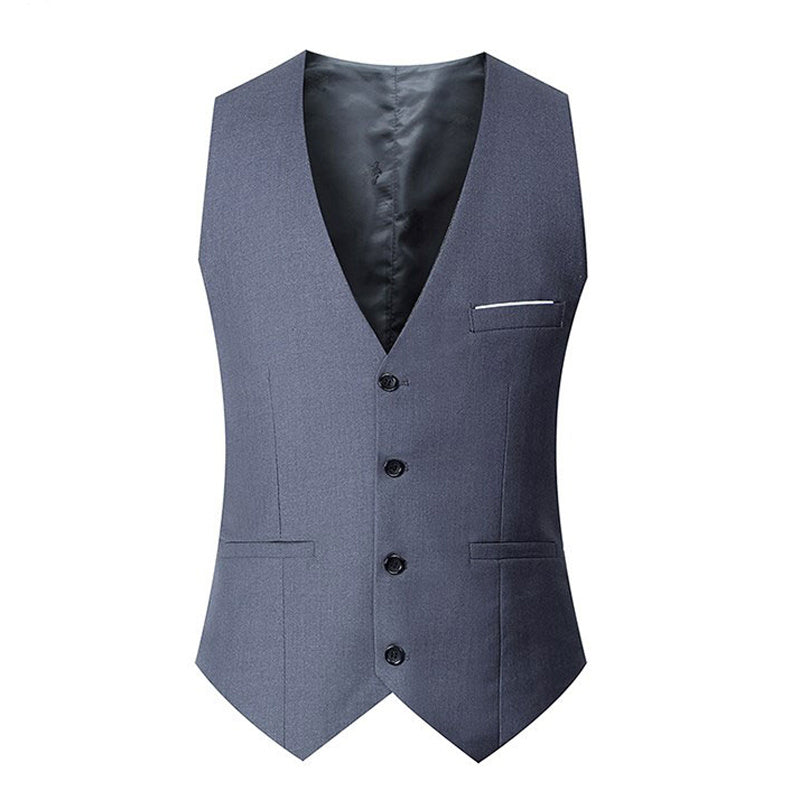 Large Size British Style Double-Breasted Casual Suit Vest