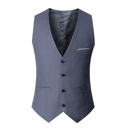 Large Size British Style Double-Breasted Casual Suit Vest