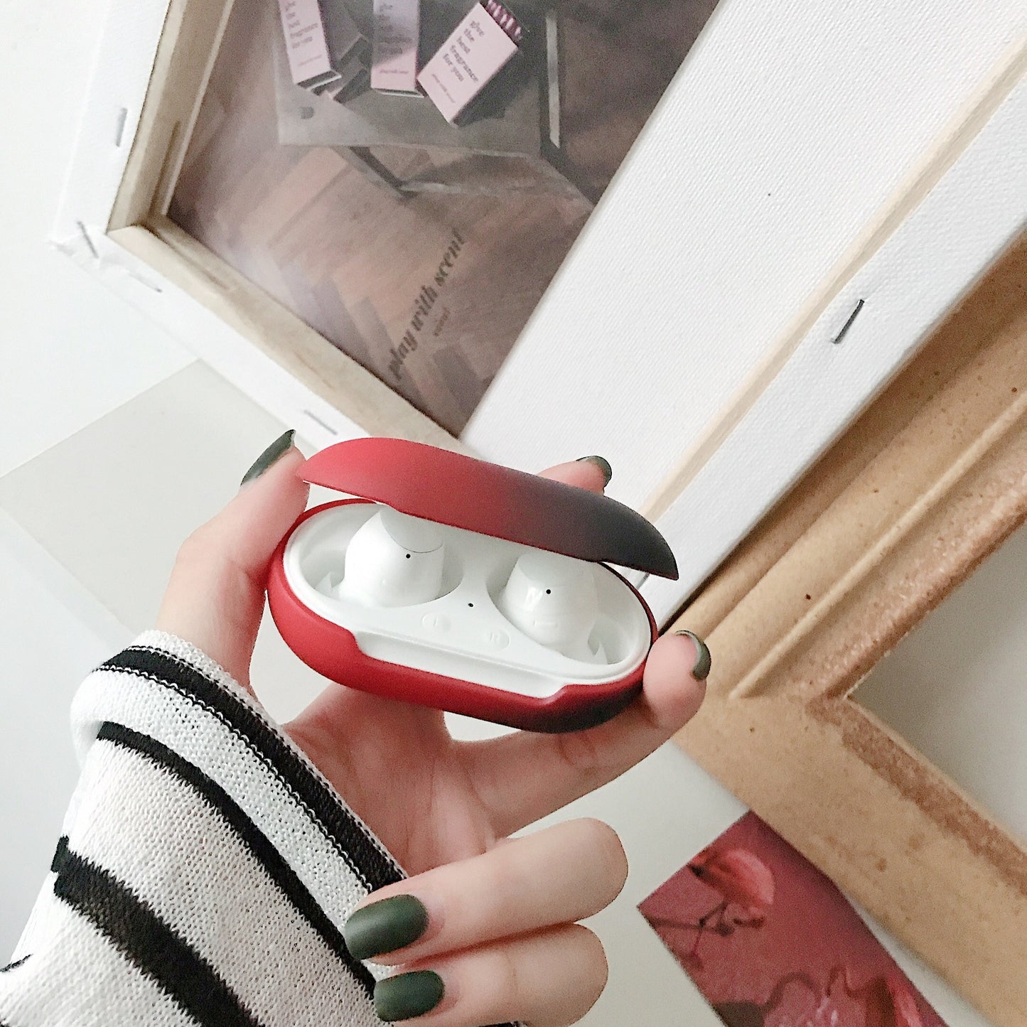 Gradient Rainbow Hard Shell Solid Color Earphone Protective Case