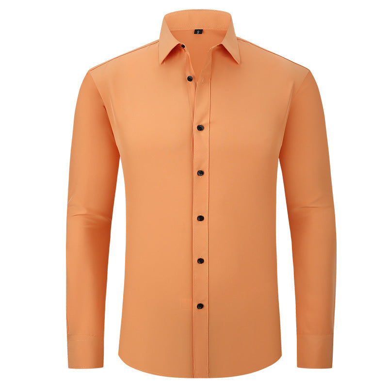 Men's Solid Color Simple Business Thin Shirt