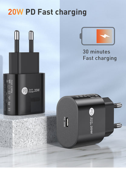 PD20W Mobile Phone Charger 9V-2.2A Type-c Interface 20W Fast Charge Charging Head