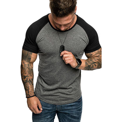 Color block raglan sleeve men's T-shirt