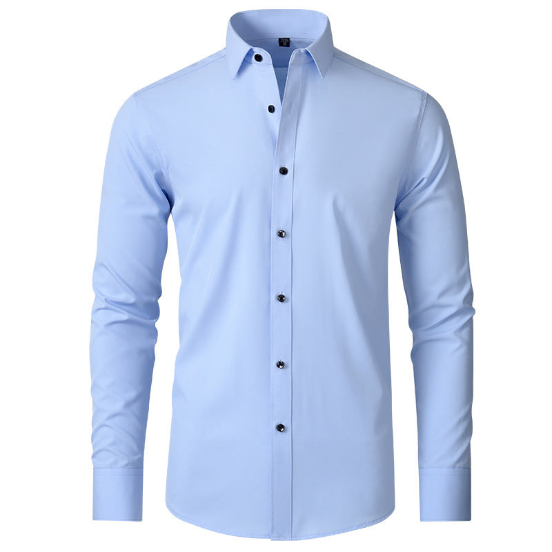 Men's Solid Color Simple Business Thin Shirt