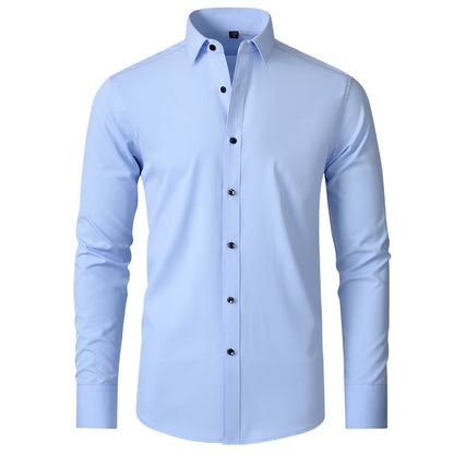 Men's Solid Color Simple Business Thin Shirt