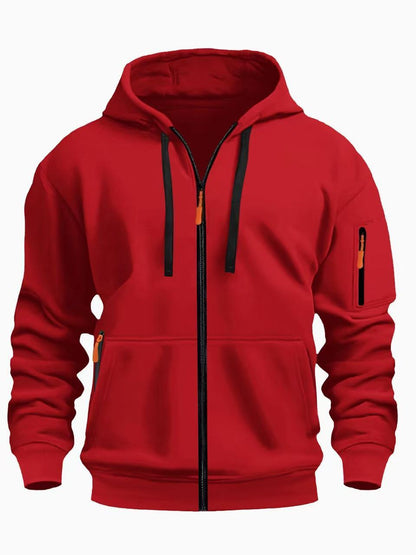 Zipper Hooded Sweatshirt Men's Sports Casual Cardigan Coat