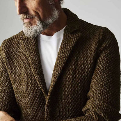 Lapels Suit Casual Knitted Jacket Cardigan Sweater