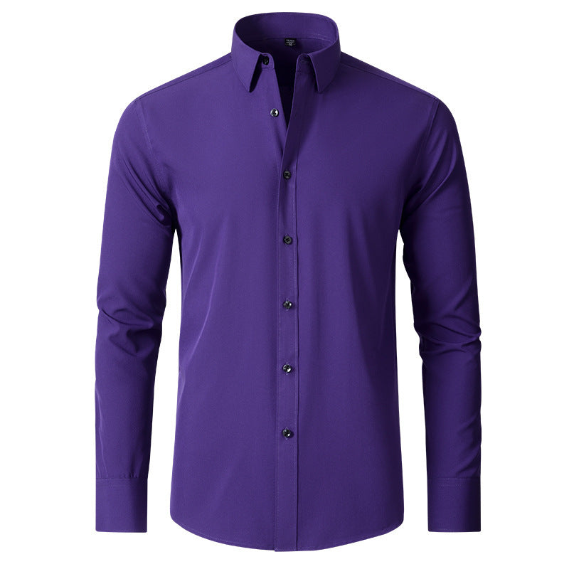 Men's Solid Color Simple Business Thin Shirt
