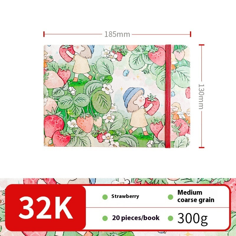 Feiluniao Watercolor Notebook Fabric Handmade Mini Portable Portable Character Sketch Hand Painted Graffiti Drawing Book