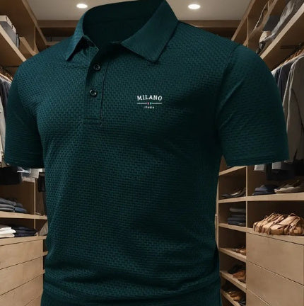 Men's Printed Short-sleeved Lapel Shirt Polo