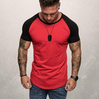 Color block raglan sleeve men's T-shirt