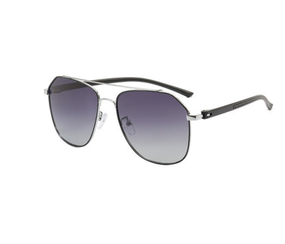 Large Frame Metal Double Bridge Aviator Sunglasses