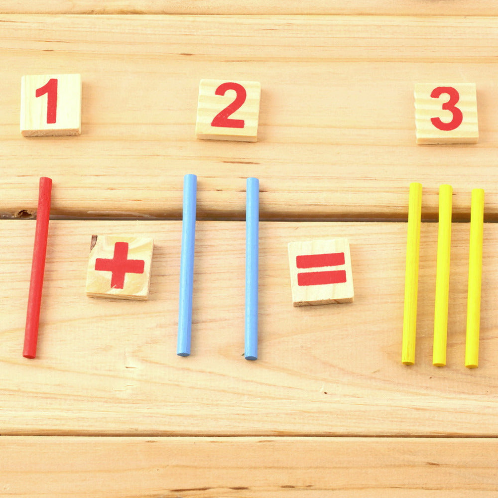 Math Manipulatives Wooden Counting Sticks Intelligence Montessori Math Wooden Color Calculation Education Enlightenment Toy