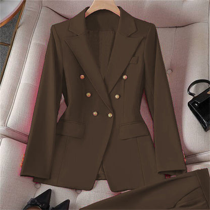 Small-sized Retro Suit Jacket Slim-fit Fashion Women's Casual Design Top Suit Jacket Set