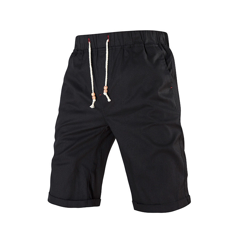 Men's Summer Sports Casual Shorts Drawstring Zipper Pocket With Solid Color