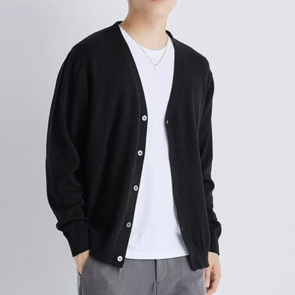 Knitted Cardigan Men's Knitted Shirt Loose Casual