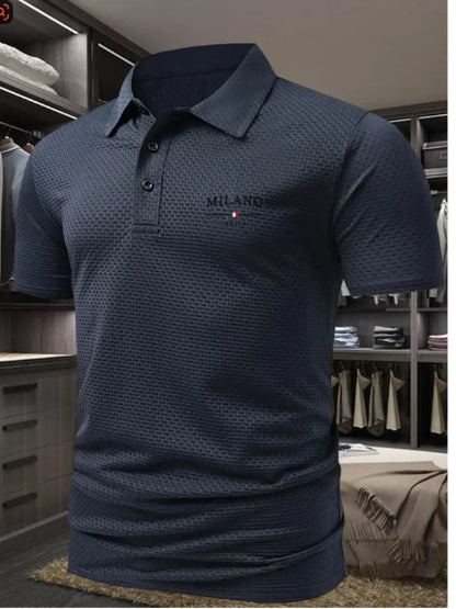 Men's Printed Short-sleeved Lapel Shirt Polo