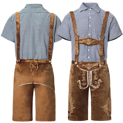 New Traditional Beer Festival Clothing Plaid Shirt For Men