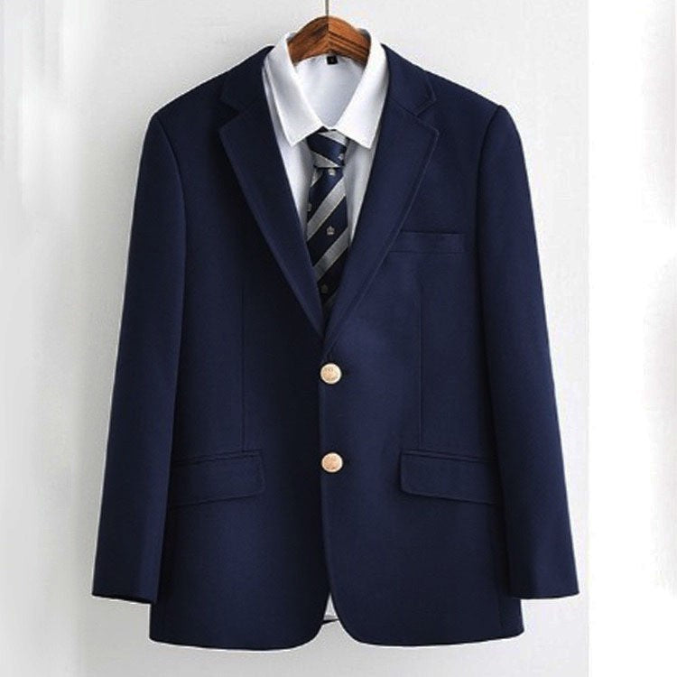 Solid Color Two Button Suit Middle School College Male Class And School Uniforms