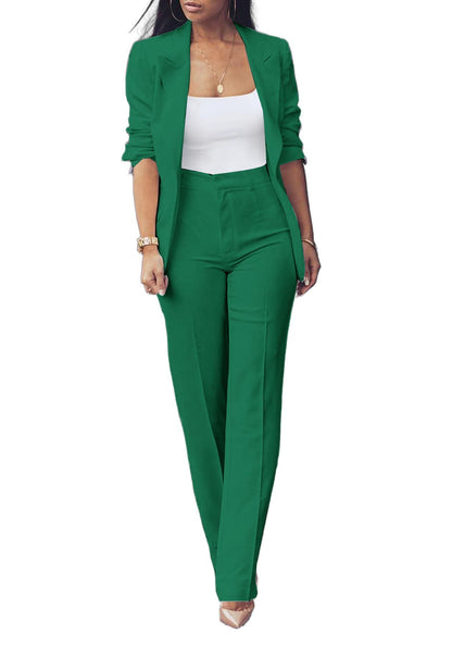 Pure Long Sleeveless Simple Draping Wide Leg Casual Suit