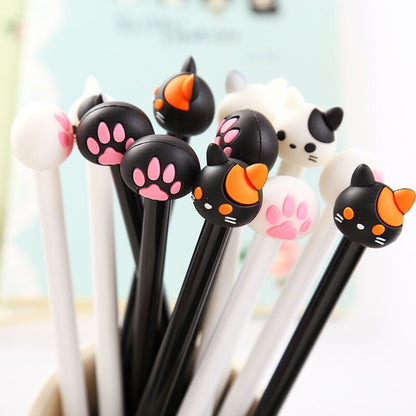 Creative cute cartoon black white cat ink pen