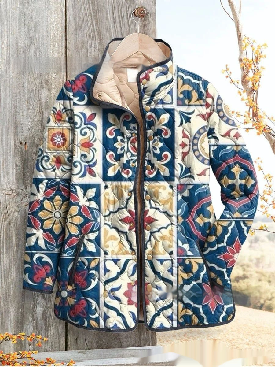 Autumn And Winter Button Pocket Cotton-padded Coat