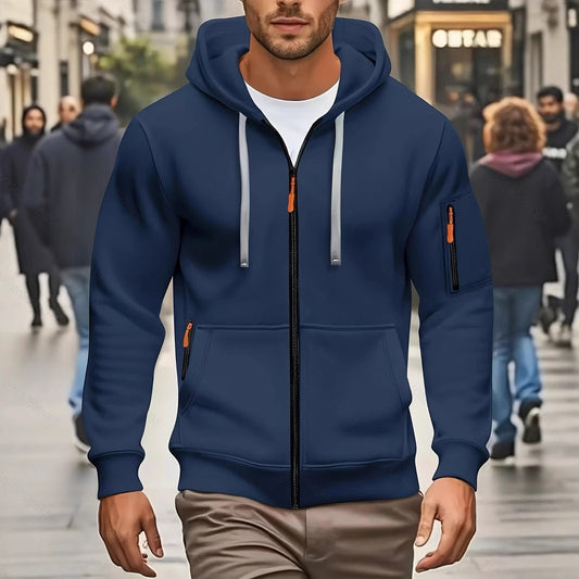 Zipper Hooded Sweatshirt Men's Sports Casual Cardigan Coat