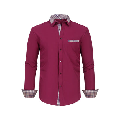 Large Size Patchwork Flower Collar Long Sleeved Men