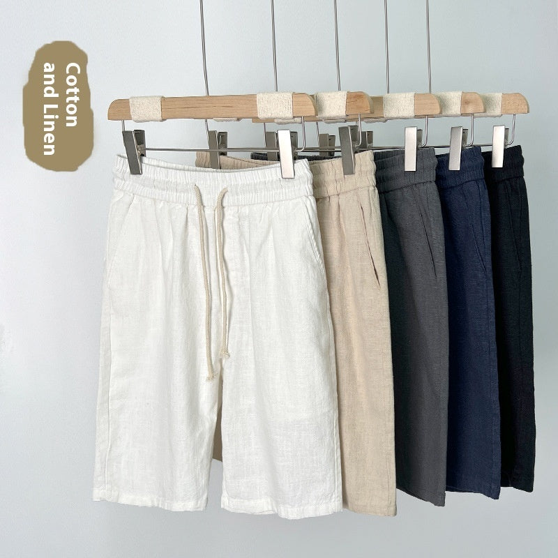 Summer Thin Casual Cotton Linen Cropped Pants