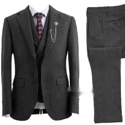 New Men's Suit Casual Three-piece Suit