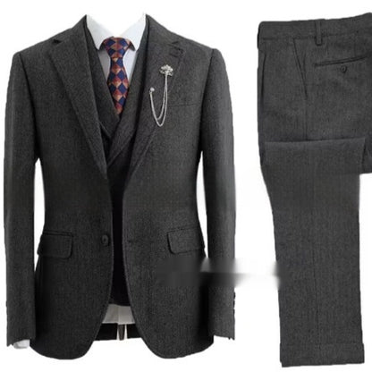 New Men's Suit Casual Three-piece Suit