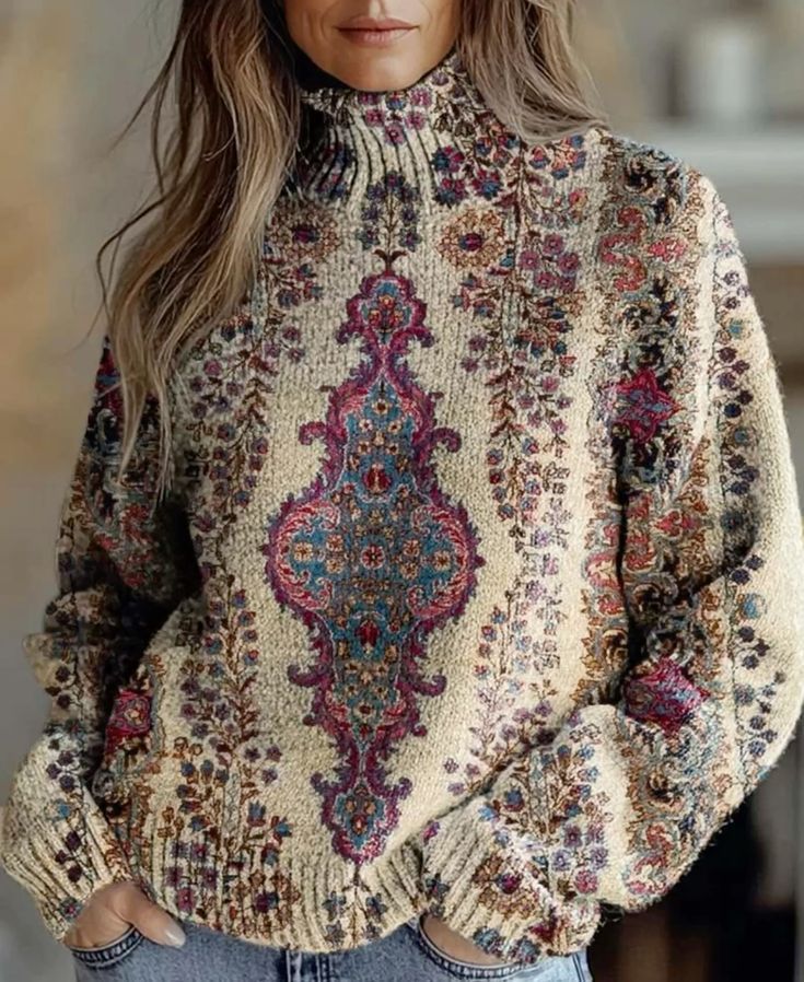 Women's 3D Digital Printing Fresh Cloak Coat Sweater Pullover