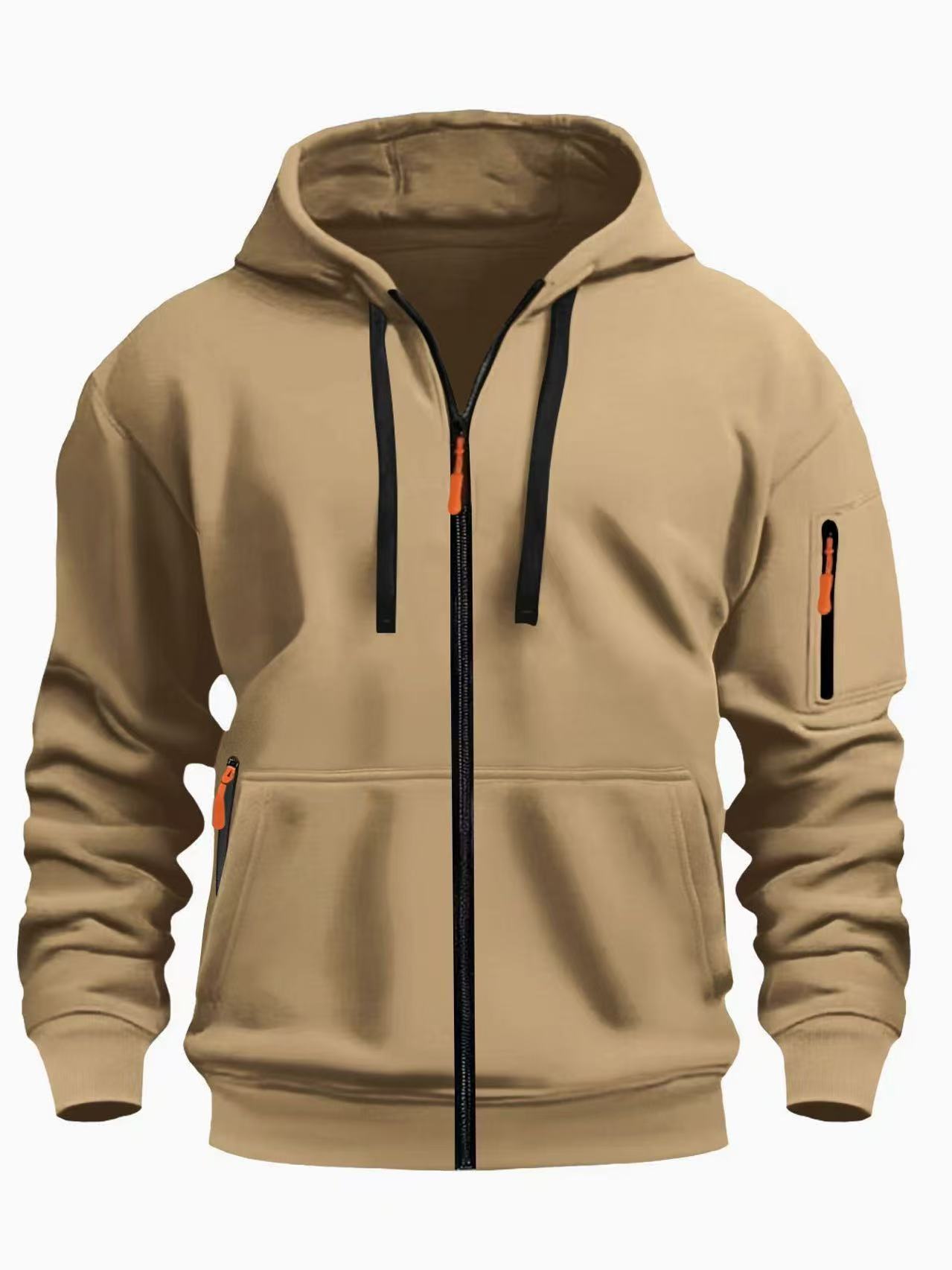 Zipper Hooded Sweatshirt Men's Sports Casual Cardigan Coat