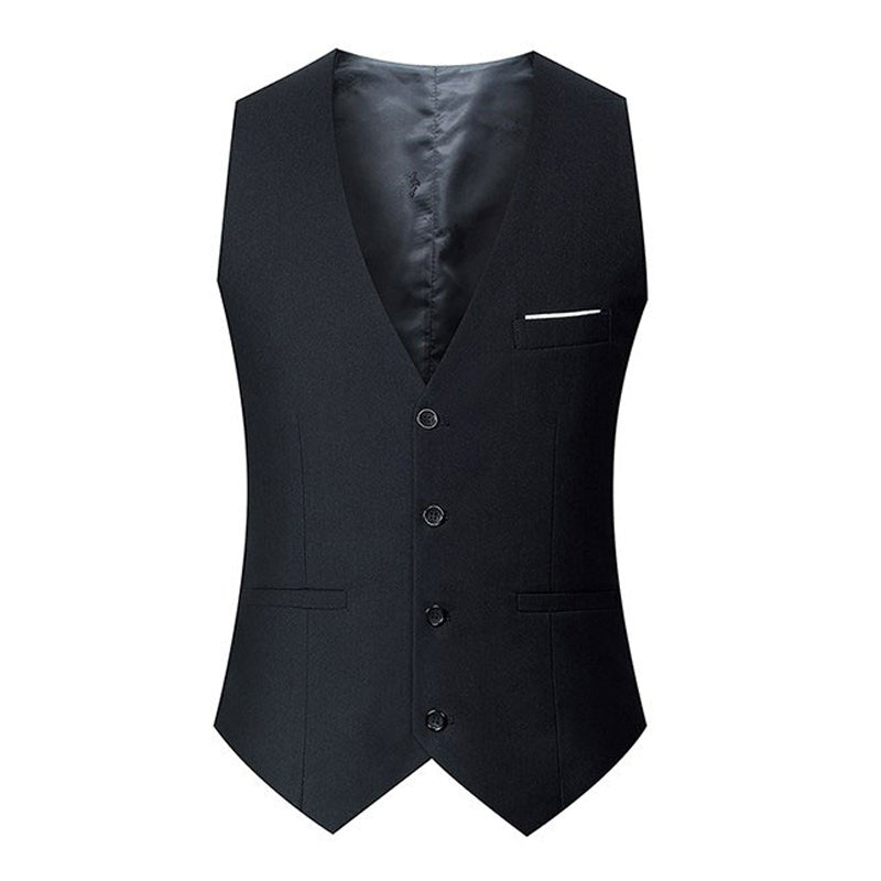 Large Size British Style Double-Breasted Casual Suit Vest