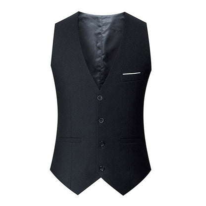 Large Size British Style Double-Breasted Casual Suit Vest