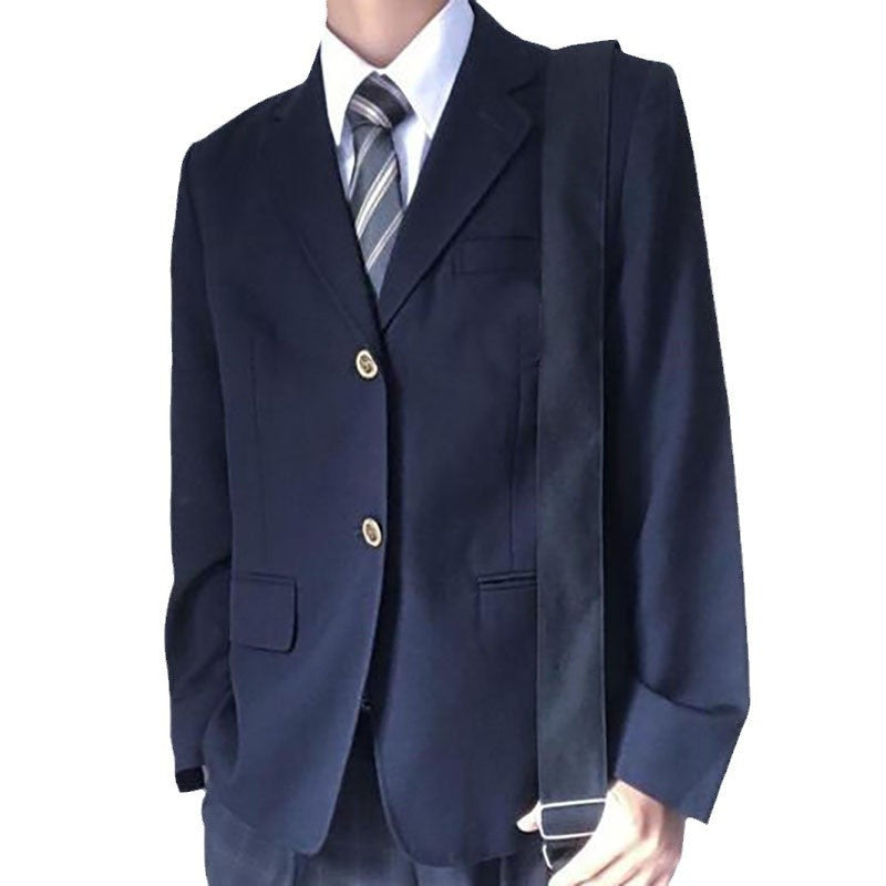 Solid Color Two Button Suit Middle School College Male Class And School Uniforms