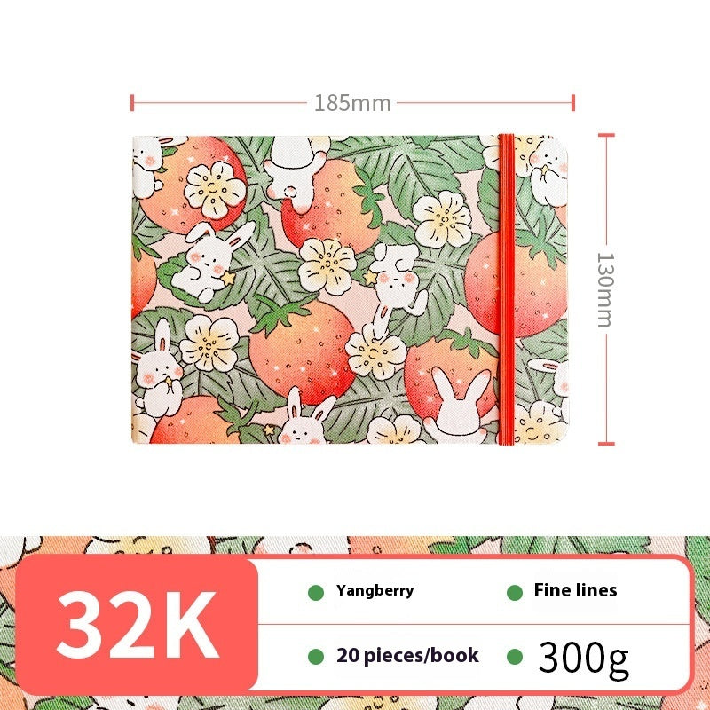 Feiluniao Watercolor Notebook Fabric Handmade Mini Portable Portable Character Sketch Hand Painted Graffiti Drawing Book