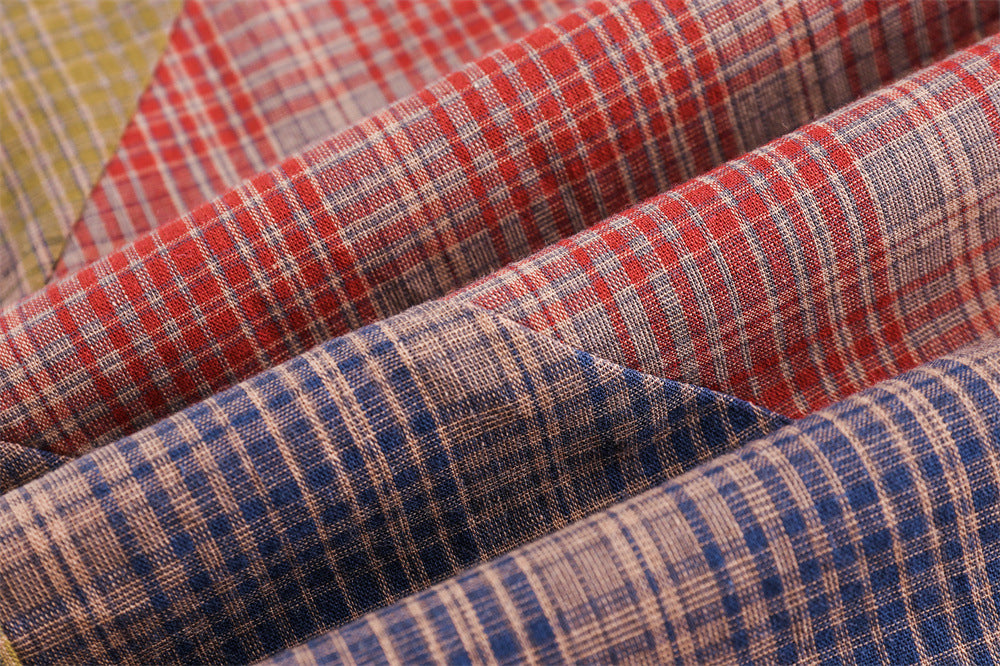 Color Matching Plaid Long Sleeve Shirt For Men And Women