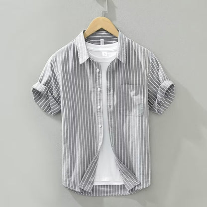 Summer Japanese Tie-dye Printed Short-sleeved Shirt Men